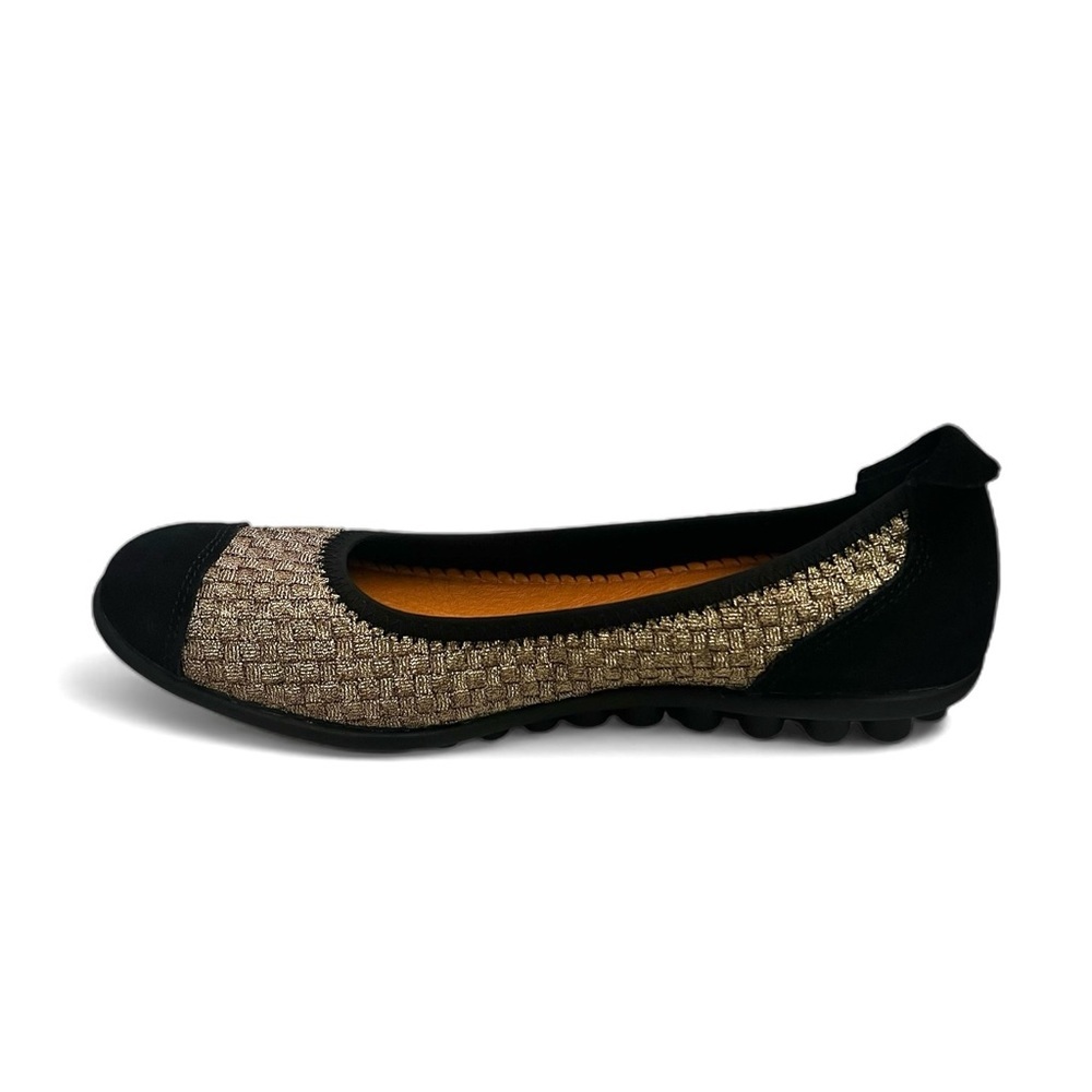 bernie mev. Tweed Ballet Flats with Black Cap Toe - Picture 4 of 9